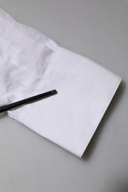 Dolce & Gabbana White Crystal Embellished Collared Shirt Top