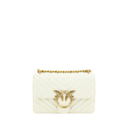 PINKO White Calf Leather Bos Taurus Shoulder Bag