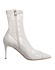 Elisabetta Franchi White Stiletto Heels Mid Calf Boots Shoes