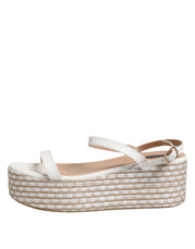 Patrizia Pepe White Espadrilles Ankle Strap Sandals Shoes