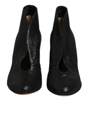 Gianvito Rossi Metallic Black Pump Stiletto Heels Shoes