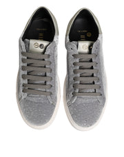 HIDE & JACK Gray Suede Low Top Lace Up Sneakers Shoes