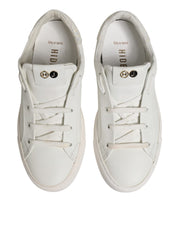 HIDE & JACK White Leather Low Top Lace Up Sneakers Shoes