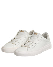 HIDE & JACK White Leather Low Top Lace Up Sneakers Shoes