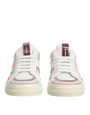 Dolce & Gabbana White Leather DG Logo Low Top Sneakers Shoes