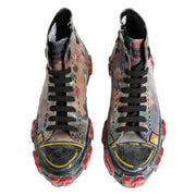 Dolce & Gabbana Multicolor Camouflage High Top Sneakers Shoes