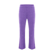Avenue Montaigne Purple Cotton Casual Pants