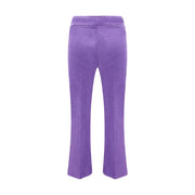 Avenue Montaigne Purple Cotton Casual Pants