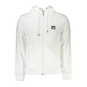Cavalli Class White Cotton Men's Hooded Sweater