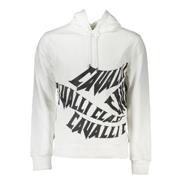 Cavalli Class White Cotton Sweatshirt