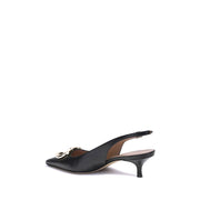 Ferragamo Black Calf Leather Bos Taurus High Heel Pumps