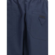 Prada Blue Cotton Casual Pants