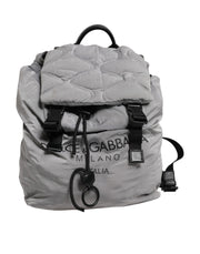 Dolce & Gabbana Gray Milano Print Drawstring Travel Backpack Bag