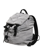 Dolce & Gabbana Gray Milano Print Drawstring Travel Backpack Bag