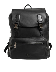 Dolce & Gabbana Black Palermo Backpack Hammered Calfskin Leather Bag