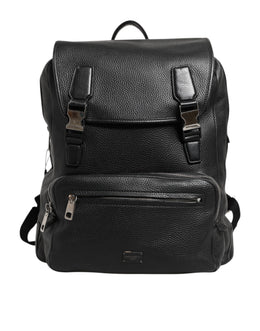 Dolce & Gabbana Black Palermo Backpack Hammered Calfskin Leather Bag