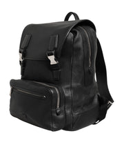 Dolce & Gabbana Black Palermo Backpack Hammered Calfskin Leather Bag