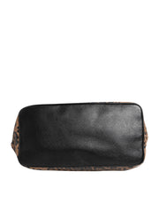 Dolce & Gabbana Brown Leopard BEATRICE Leather Logo Plaque Tote Bag