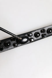 Dolce & Gabbana Black Studded Leather Metal Logo Buckle Belt