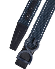 Dolce & Gabbana Blue White Cotton DG Logo Metal Buckle Belt