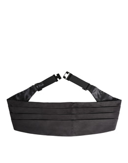 Dolce & Gabbana Black Men 100% Silk Belt Wide Waist Cummerbund