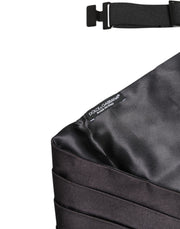 Dolce & Gabbana Black Men 100% Silk Belt Wide Waist Cummerbund