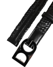 Dolce & Gabbana Black Classic Leather DG Logo Buckle Belt