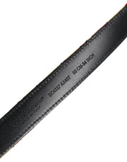 Dolce & Gabbana Gold Floral Jacquard Silver Metal Buckle Belt