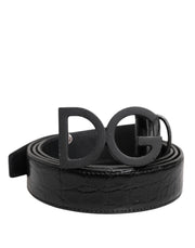 Dolce & Gabbana Black Leather Classic Metal DG Buckle Belt