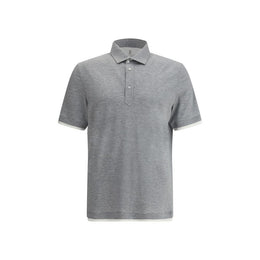 Brunello Cucinelli Gray Cotton Polo Shirt