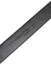 Dolce & Gabbana Black Leather Classic Metal DG Buckle Belt
