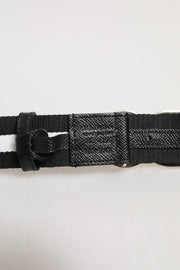 Dolce & Gabbana Black Cotton Gold Tone Metal DG Buckle Belt