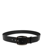 Dolce & Gabbana Black Leather Classic Metal Buckle Belt