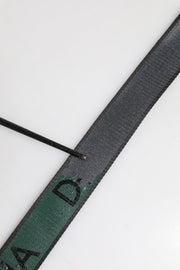 Dolce & Gabbana Green Black Polyester DG Logo Buckle Belt