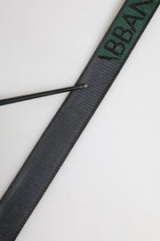 Dolce & Gabbana Green Black Polyester DG Logo Buckle Belt