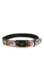 Dolce & Gabbana Multicolor Camouflage Metal Logo Buckle Belt