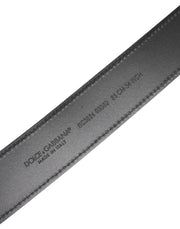 Dolce & Gabbana Black Leather Classic Metal Logo Buckle Belt