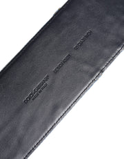 Dolce & Gabbana Two Tone Blue Denim Gold Metal Buckle Belt