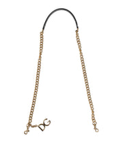 Dolce & Gabbana Brown Leopard Gold Brass Chain Accessory Shoulder Strap