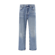 Agolde Light Blue Cotton Straight-Leg Jeans
