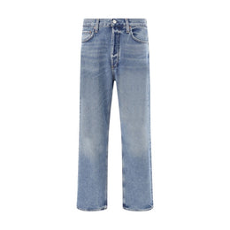 Agolde Light Blue Cotton Straight-Leg Jeans