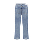 Agolde Light Blue Cotton Straight-Leg Jeans