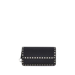 Valentino Garavani Black Calf Leather Bos Taurus Clutch Bag