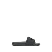 Valentino Garavani Black Rubber Flat Sandals