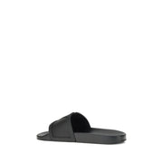 Valentino Garavani Black Rubber Flat Sandals