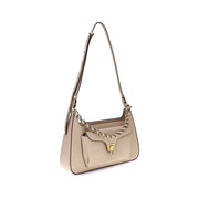 Coccinelle Beige Calf Leather Bos Taurus Shoulder Bag