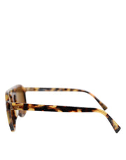 Dolce & Gabbana Brown Acetate Round Leopard Print Eyewear Sunglasses