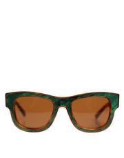 Dolce & Gabbana Green Brown Marbled Acetate DG4379-F Eyewear Sunglasses