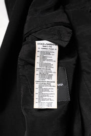 Dolce & Gabbana Black Viscose DG Crown Blazer Coat Jacket