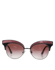 Dolce & Gabbana Black Pink Mirrored Cat Eye DG6109 Sequined Sunglasses
